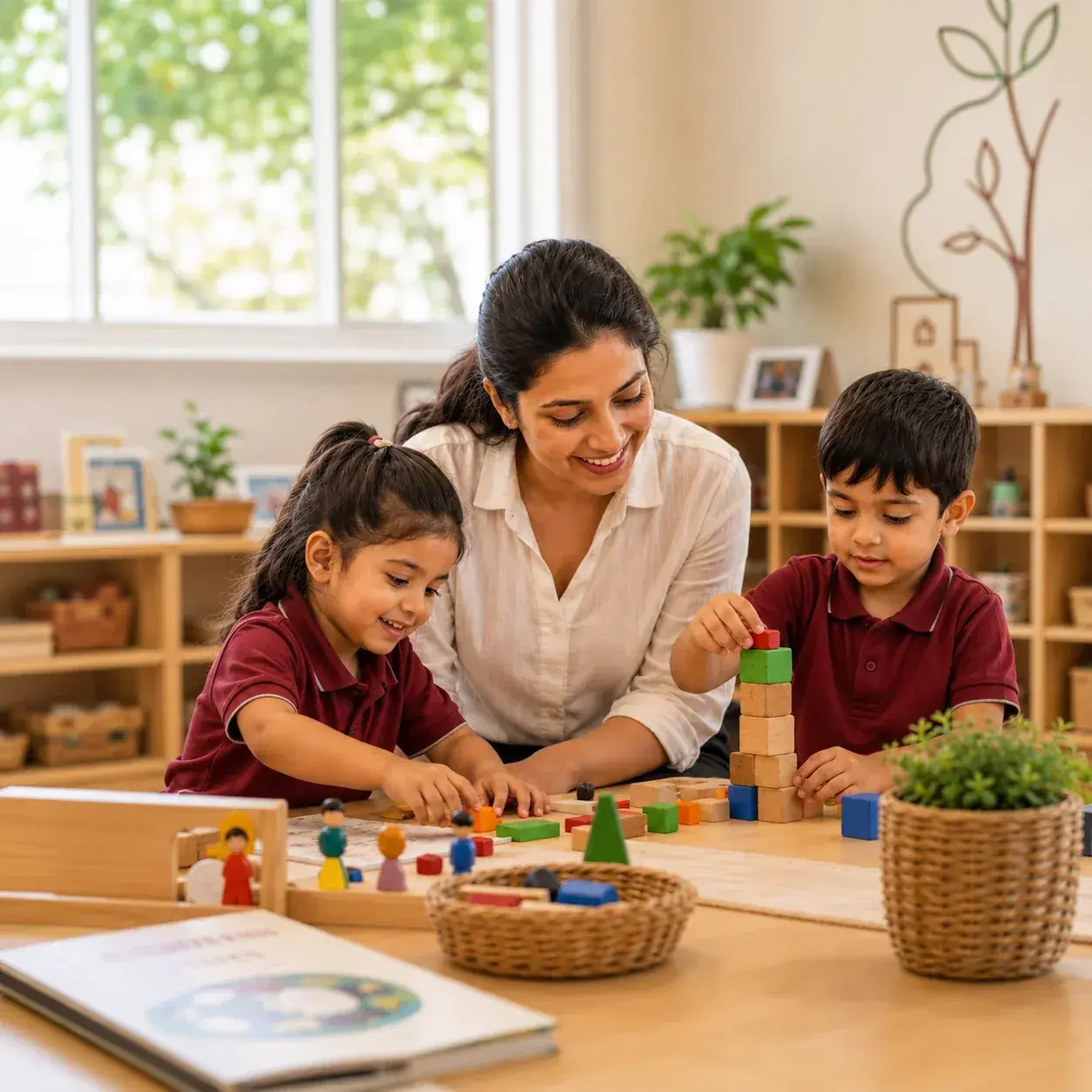 Young children exploring at Mirai Experiential School